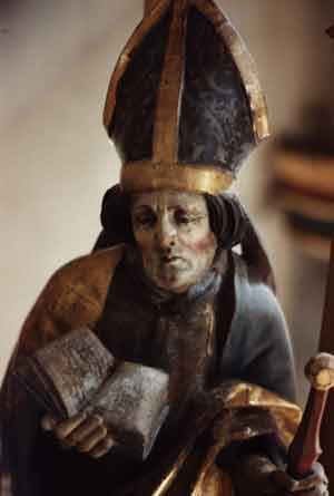 Figur des hl. Theodul im gotischen Hochaltar
der Pfarrkirche von Mnster.

Photo Pius Werlen