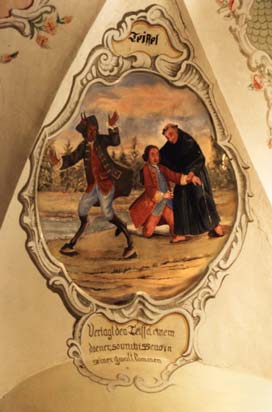 "Verjagt den Teiffel einem
diener so unwissend in
seiner gewalt kommen"
Deckengemälde von 1683
Antoniuskapelle bei Münster